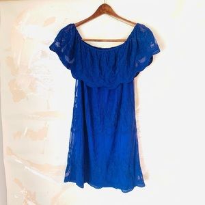 Altar’d State Blue lace off the shoulder dress size Small